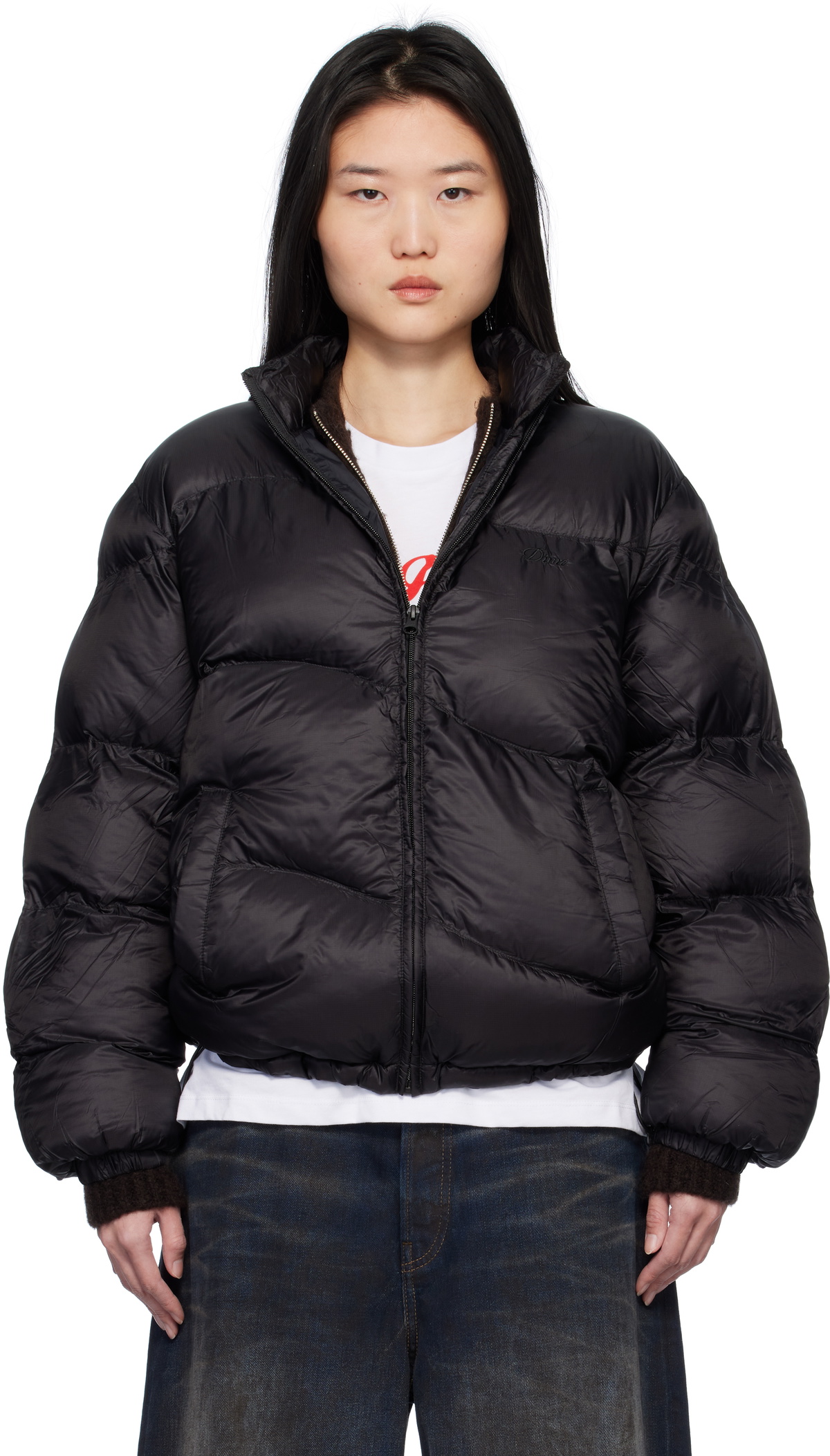 Dime Black Quilted Puffer Jacket Dime