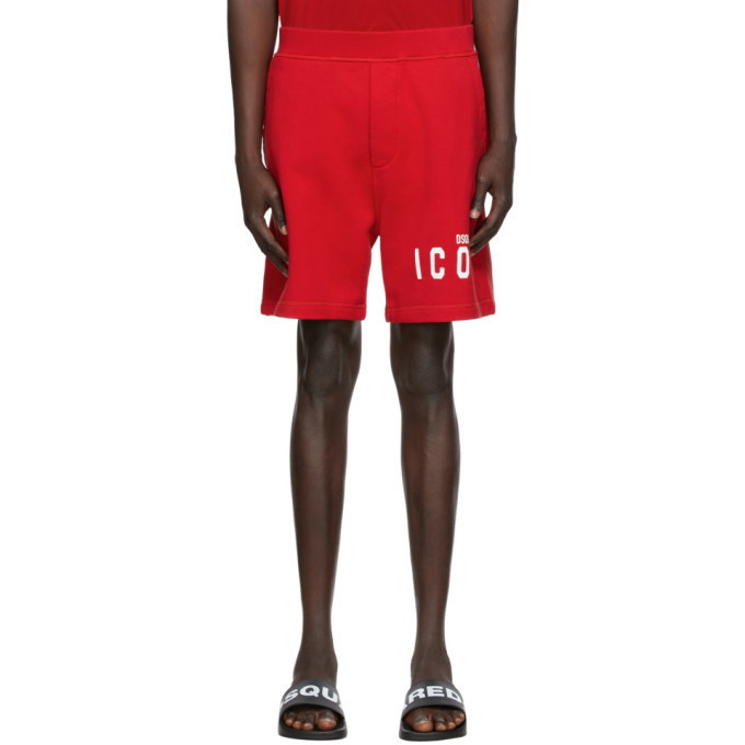 Photo: Dsquared2 Red Relaxed Fit Icon Shorts