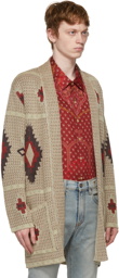 Etro Beige Linen Jacquard Cardigan