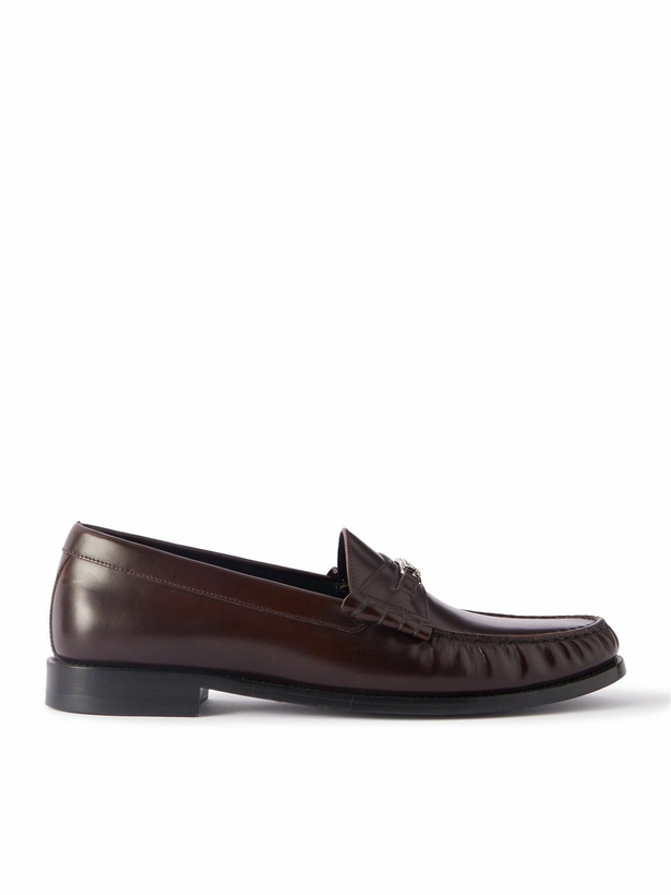 Photo: CELINE - Logo-Embellished Polished-Leather Penny Loafers - Brown