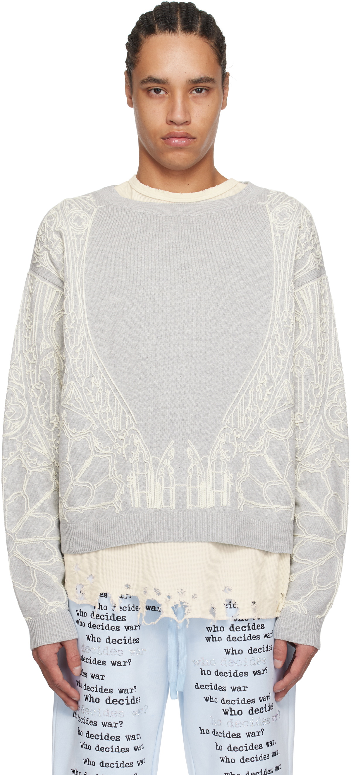 Who Decides War Gray Notre Dame Sweater