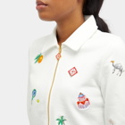 Casablanca Women's Elements En Crayon Crop Track Jacket in White