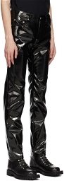 Johnlawrencesullivan Black Patent Faux-Leather Trousers
