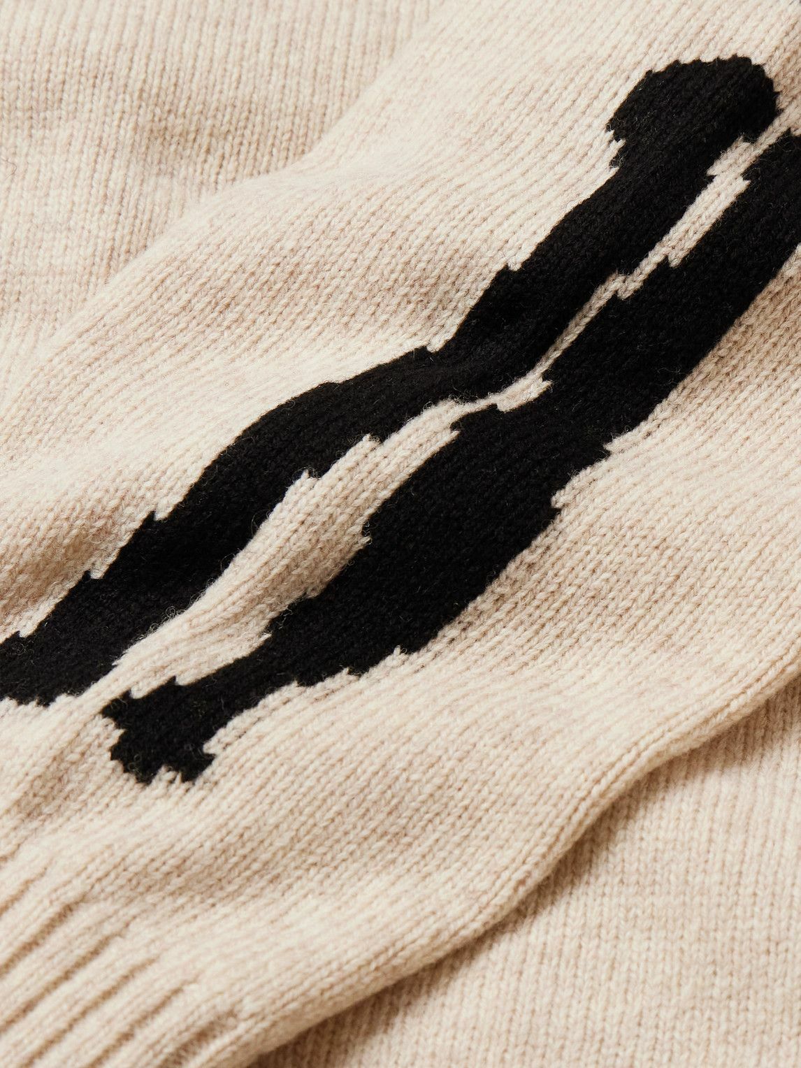 【逸品】kapital キャピタル　ウールニット　セーター　フェルト　XL KAPITAL - Oversized Intarsia Wool Sweater - Blue KAPITAL
