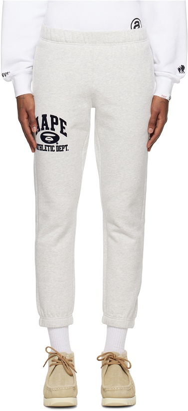 Photo: AAPE by A Bathing Ape Gray Embroidered Sweatpants