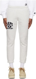 AAPE by A Bathing Ape Gray Embroidered Sweatpants