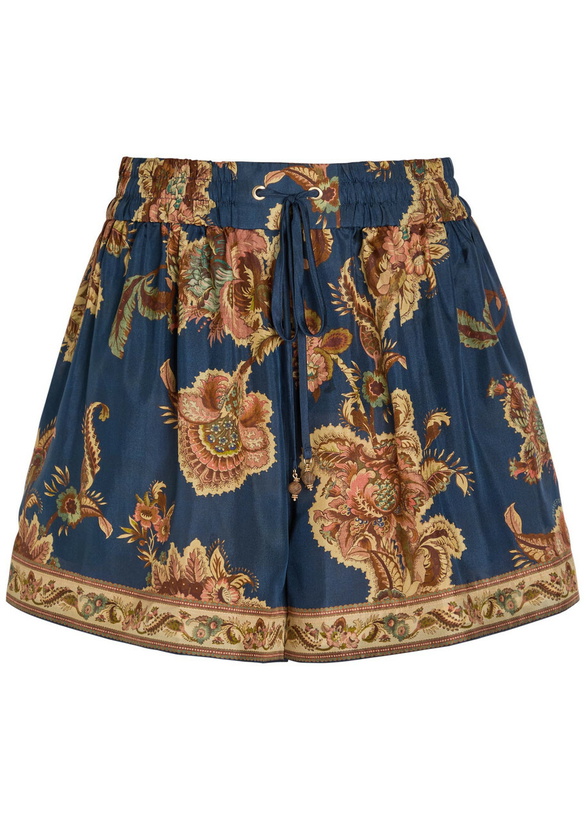 Photo: Zimmermann Aster Printed Silk Shorts Navy