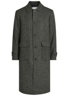 Les Deux Maximillian Herringbone Wool-blend Coat Black