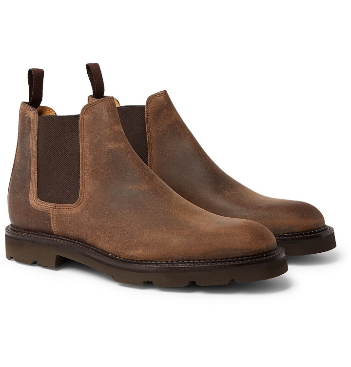 Photo: John Lobb - Lawry Waxed-Suede Chelsea Boots - Brown
