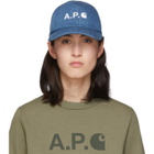 A.P.C. Indigo Denim Carhartt WIP Edition Logo Cap
