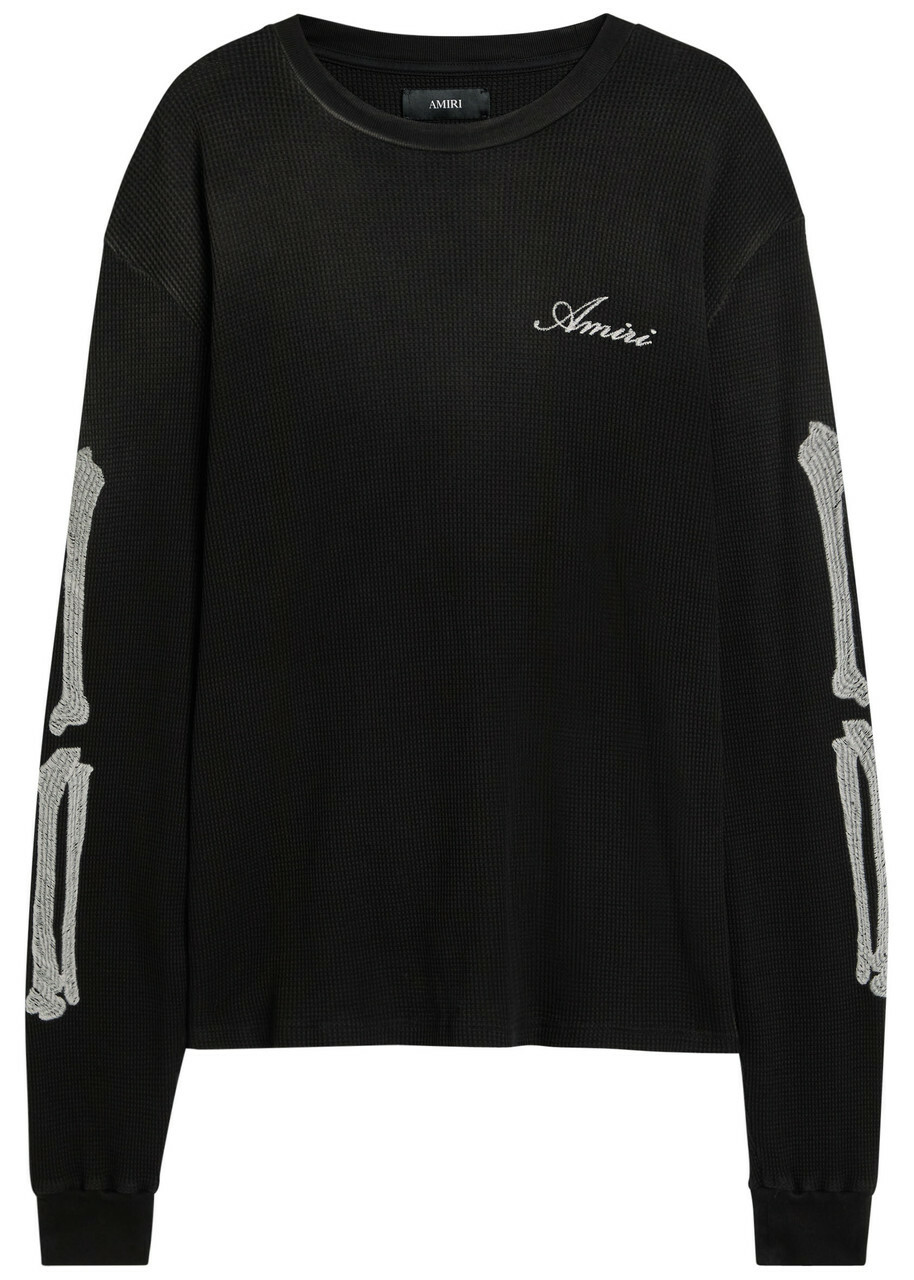 AMIRI Bones Stacked Cotton Long Sleeve T-shirt Amiri