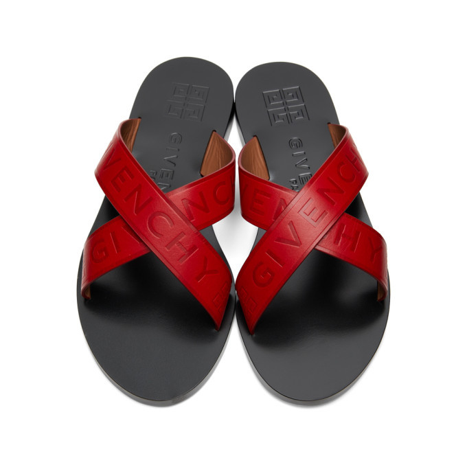 Givenchy Red Criss Cross Logo Sandals Givenchy