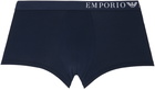 Emporio Armani Two-Pack Navy & White Boxer Briefs