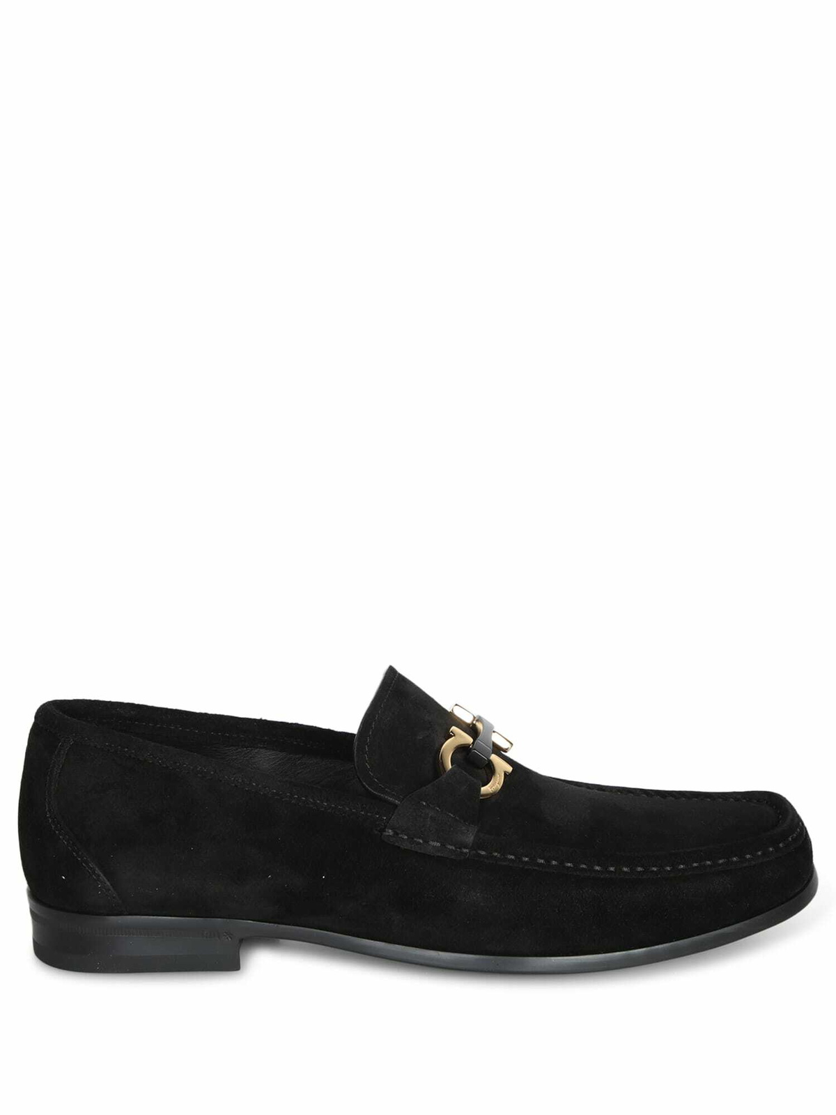 Salvatore Ferragamo Grandioso Black Suede Loafer Loafer with Gancini buckle - Men | Ferragamo main image 2