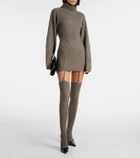 Aya Muse Cursa turtleneck cashmere minidress with socks