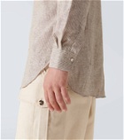 Kiton Striped linen-blend shirt