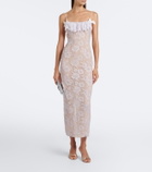 Alessandra Rich Ruffled sequined lace slip dress