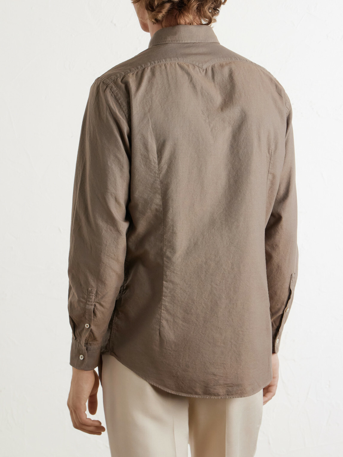 Massimo Alba - Genova Cotton-Chambray Shirt - Brown