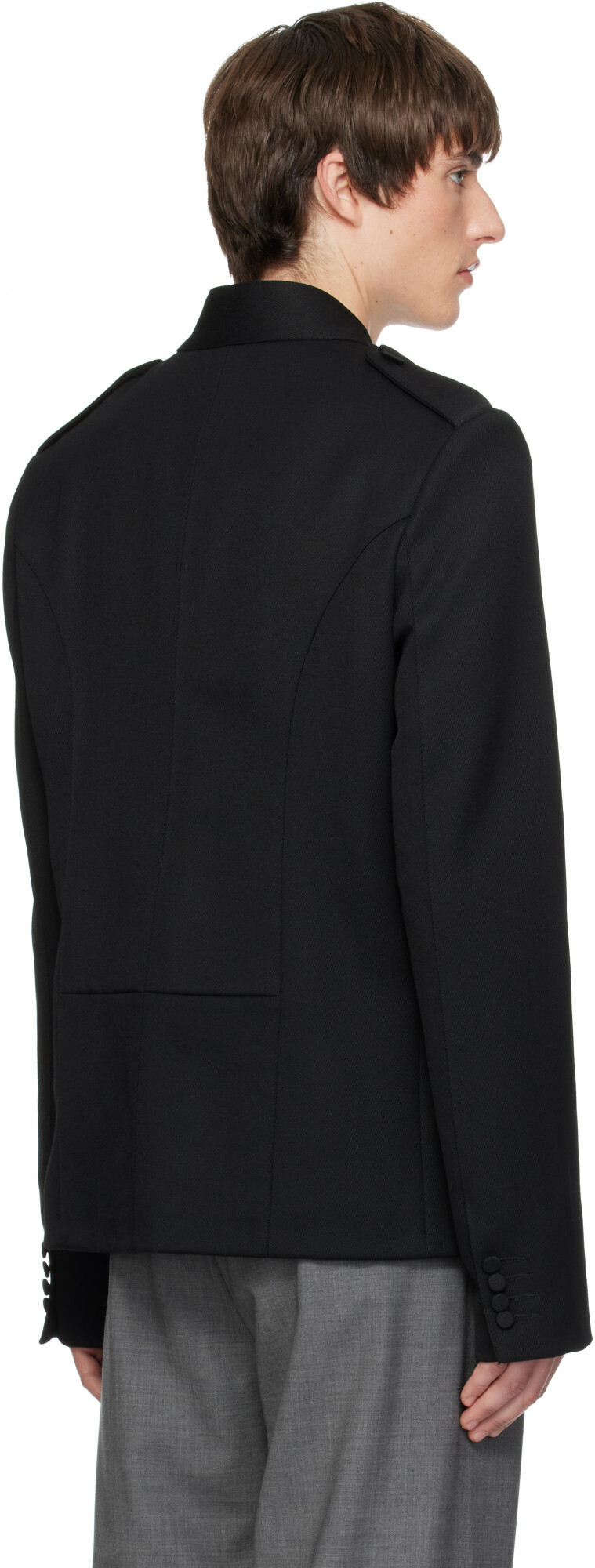 AARON ESH Black Twill Blouson Jacket