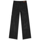 Andersson Bell Women's Mulina Crinkle Denim Cargo Pants in Washed Black