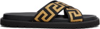 Versace Black Jacquard Nappa Sandals