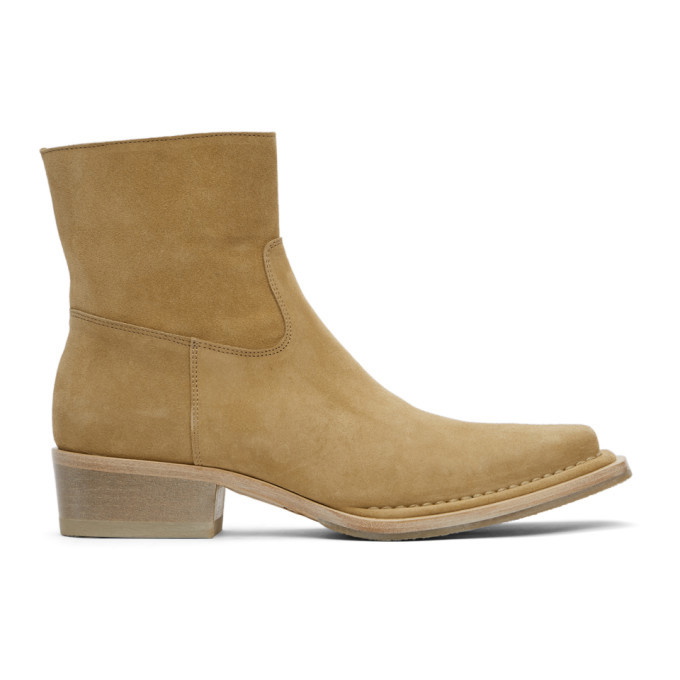 Photo: Acne Studios Beige Suede Ankle Boots