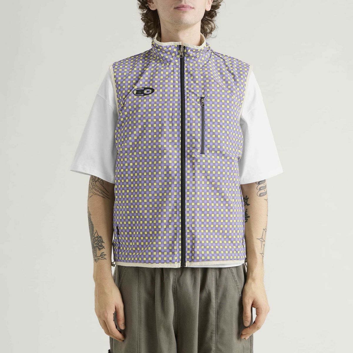 Bene Culture Men's Bene Reversible Gilet in Sage Green