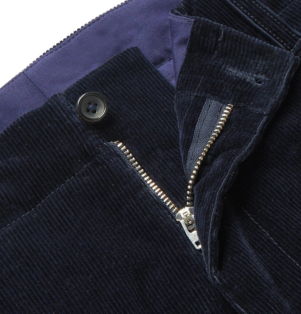 Connolly - Goodwood Tapered Cropped Pleated Cotton-Corduroy Trousers - Blue