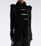 Fendi Shearling and leather-trimmed wool-blend vest