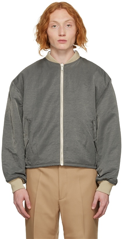 Photo: Second/Layer Gray Reversible Bomber Jacket