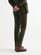 Rubinacci - Luca Slim-Fit Tapered Cotton-Blend Corduroy Trousers - Green