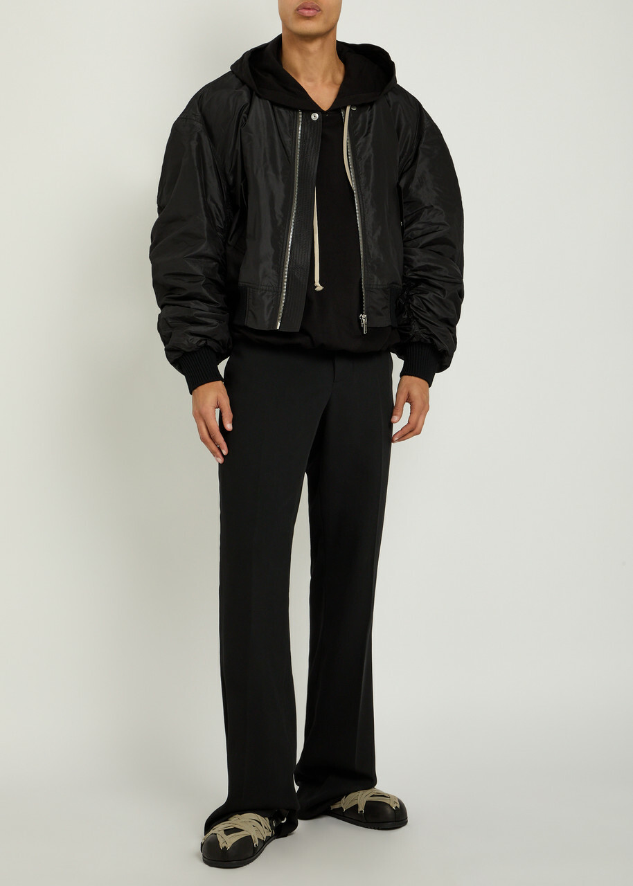 Rick Owens Secchia Silk Bomber Jacket Black