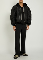 Rick Owens Secchia Silk Bomber Jacket Black