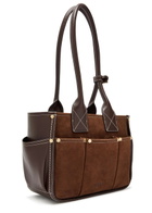 Ganni Posy Small Leather and Suede Shoulder bag - Dark Brown - One Size
