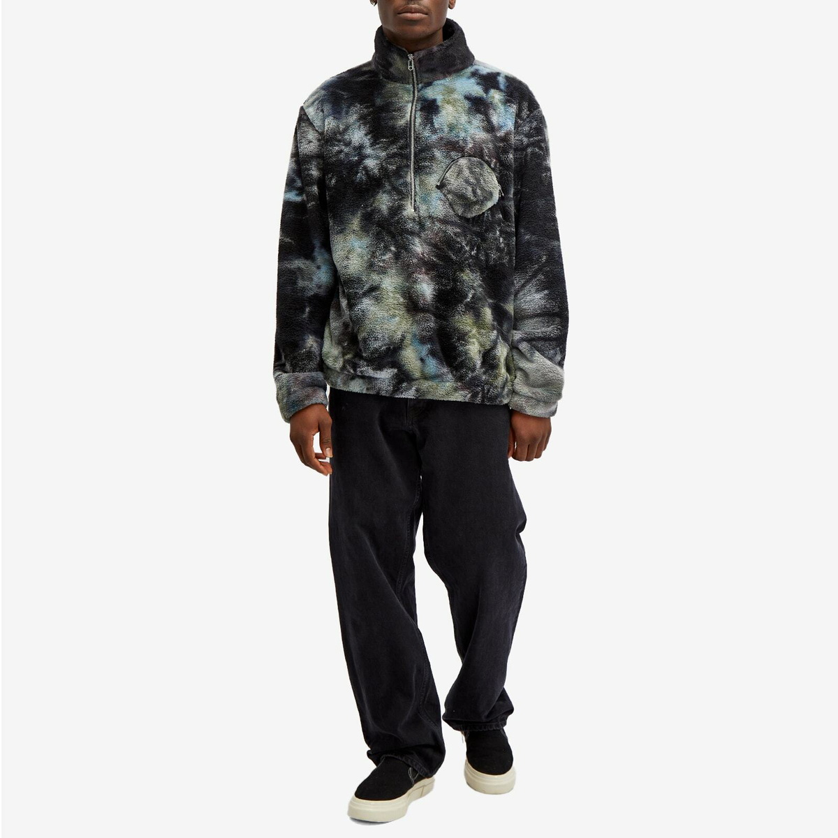 New Amsterdam Surf Association Men's Oyster Half Zip Fleece in Tie Dye