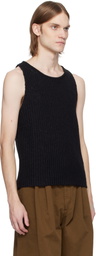 CMMN SWDN Black Eli Tape Knit Tank Top