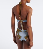 La DoubleJ Printed halterneck swimsuit