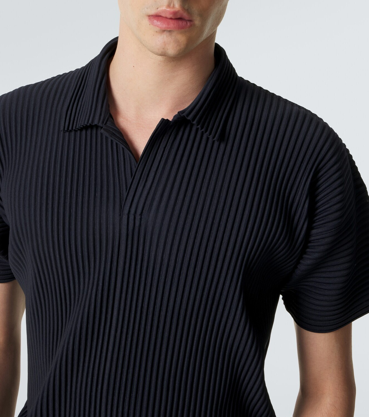 Homme Plissé Issey Miyake Basics pleated polo shirt