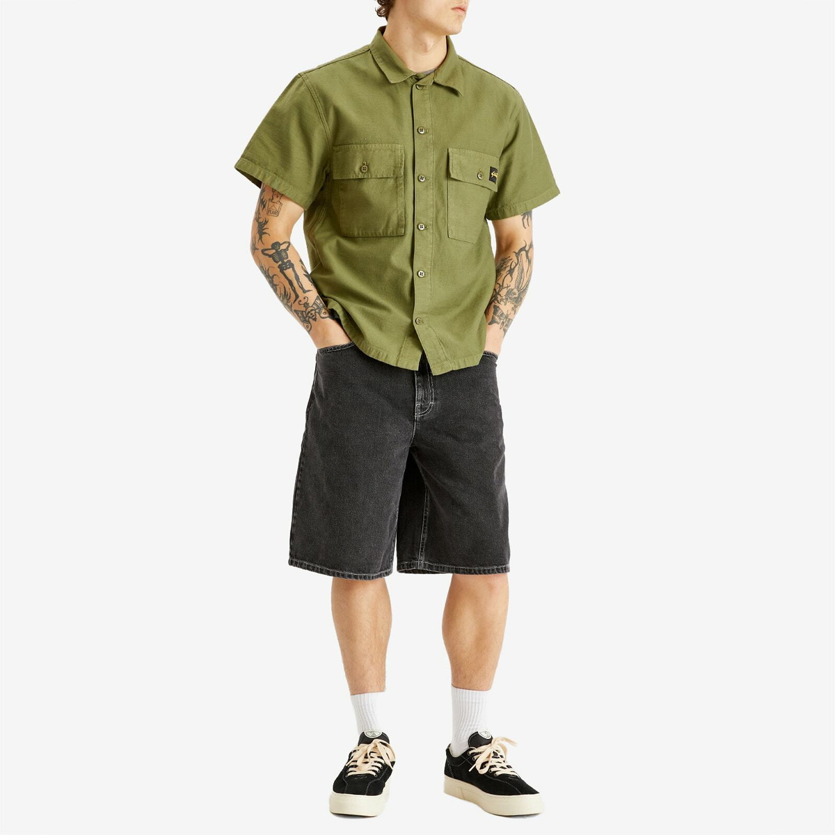 Stan Ray Men's Patchwork CPO Shirt in Olive