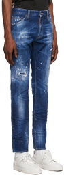 Dsquared2 Blue 'Icon' Spray Cool Guy Jeans