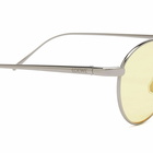 Loewe Eyewear Loewe Slim Round Sunglasses in Shiny Light Ruthenium/Roviex 