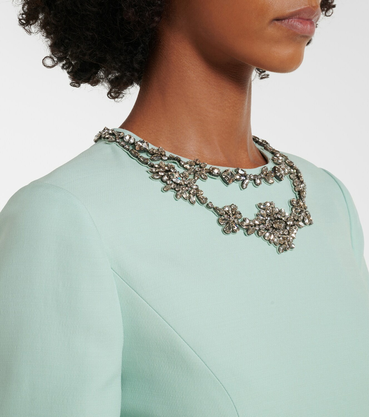 Valentino Crepe Couture embellished midi dress