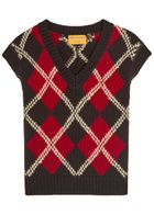 Guest In Residence Argyle Checked Wool and Cashmere-blend Vest Stripe