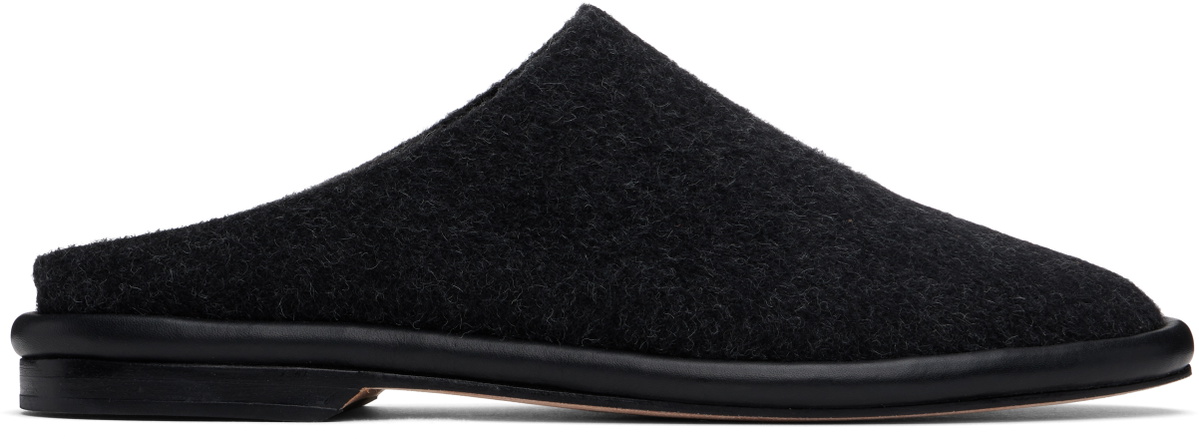Lauren Manoogian Black Brushed Mules