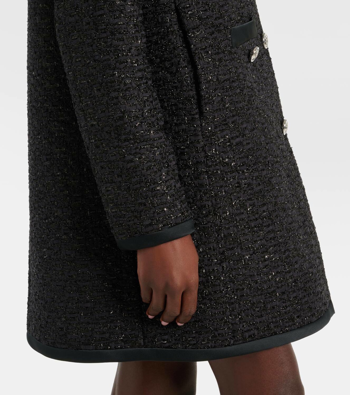 Giambattista Valli Satin-trimmed bouclé coat