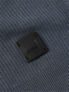 Dunhill - Ribbed Mulberry Silk and Cotton-Blend Polo Shirt - Blue