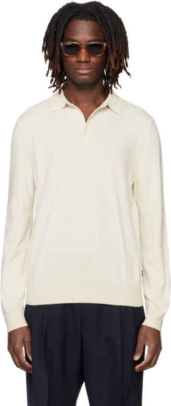 Photo: BOSS Off-White Cotton Jersey Polo
