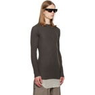 Rick Owens Gray Tower Ribbed Round Neck Sweater