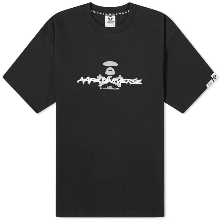 Photo: Men's AAPE Graffiti Ble Camo T-Shirt in Black