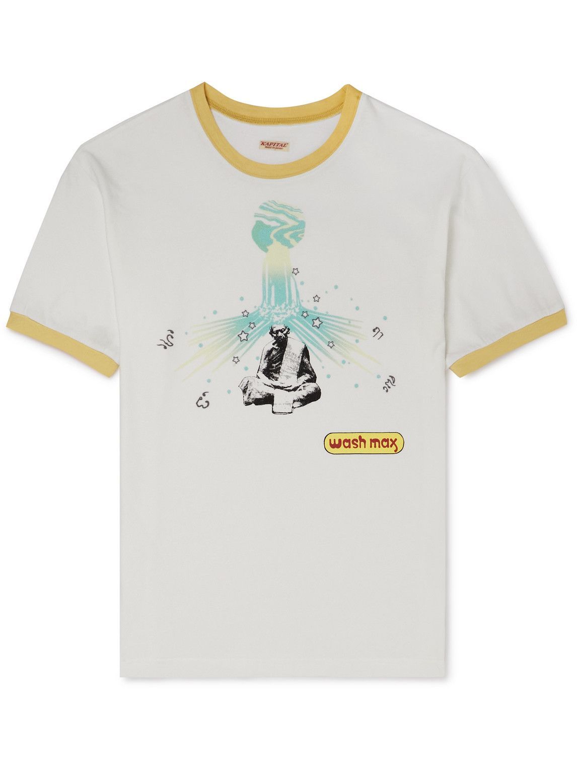 KAPITAL - KAPITAL カラフルミシンイラスト Tシャツ KAPITAL - Printed Cotton-Jersey T-Shirt - White KAPITAL